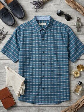 Tommy Bahama The Coconut Point Shirt Men Large Hawaiian Stretch Button Up